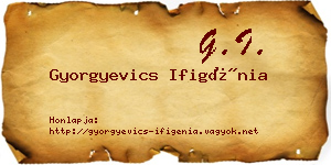 Gyorgyevics Ifigénia névjegykártya
